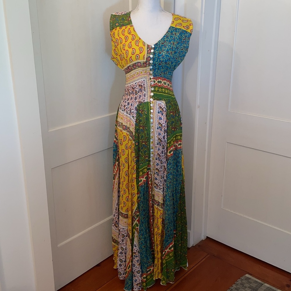 Patchwork Print Maxi Dress - image 1